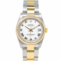 ROLEX DATEJUST 31 GOLD & STEEL 78273 WHITE ROMAN, OYSTER - PRE-OWNED