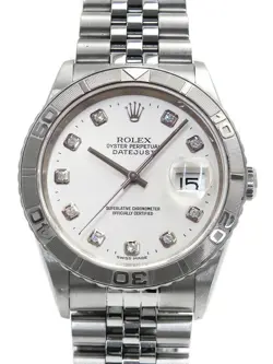 USED ROLEX DATEJUST THUNDERBIRD 10P DIAMOND 16264G SILVER MEN'S WATCH #6102