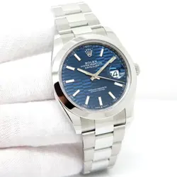 ROLEX 126300 DATEJUST 41 WITH BLUE FLUTED MOTIF DIAL ON OYSTER