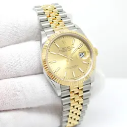ROLEX 126233 DATEJUST 18K/SS WITH CHAMPAGNE STICK DIAL ON JUBILEE