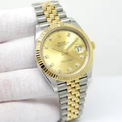 ROLEX 126333 DATEJUST 41 18K/SS WITH CHAMPAGNE DIAMOND DIAL ON JUBILEE