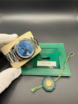 ROLEX 126334 41mm Azzurro Blue Roman dial. Box, Card, Booklets, Tag.