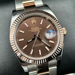 ROLEX DATEJUST 41 126331 CHOCOLATE DIAL STEEL & ROSE GOLD OYSTER WATCH - 2016