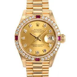 USED ROLEX DATEJUST 69068G YELLOW CASE SIZE 26MM LADIES WATCH #6122