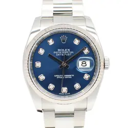 USED ROLEX DATEJUST 116234G BLUE MEN'S WATCH #62122