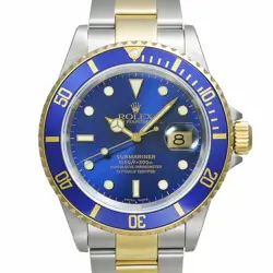 USED ROLEX SUBMARINER 16613 BLUE CASE SIZE 40MM X 40MM MEN'S WATCH #63432