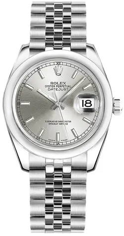 LADIES ROLEX DATEJUST 31MM 178240 STAINLESS STEEL JUBILEE SILVER DIAL WATCH
