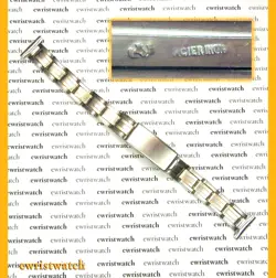 GENUINE 50S GAY FRERES ROSE GOLD/SS RIVETS BRACELET 16MM STRAIGHT ENDS ROLEX PP