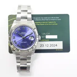 2024 Rolex Datejust 41, 126334, Steel & Gold, Azzurro Blue Roman, Oyster Brac...