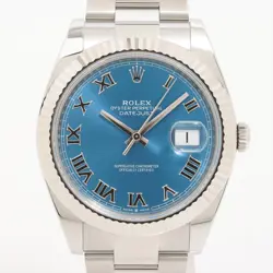 2024 Rolex Datejust 41, 126334, Steel & Gold, Azzurro Blue Roman, Oyster Brac...