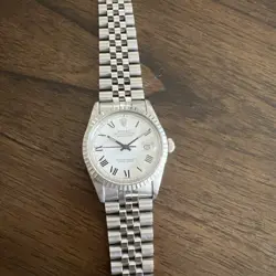 ROLEX DATEJUST 36MM REFERENCE 16030 WHITE BUCKLEY DIAL STEEL JUBILEE MENS 1987