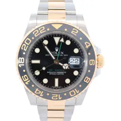 ROLEX GMT-MASTER II 40MM BLACK DIAL WATCH 116713LN YG