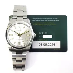 2024 ROLEX OYSTER PERPETUAL 41, 124300, STEEL, SILVER DIAL, OYSTER BRACELET, ...