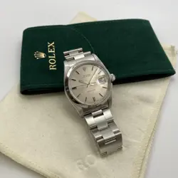 ROLEX OYSTERDATE PRECISION STEEL SILVER DIAL MANUAL WIND MENS WATCH 6694