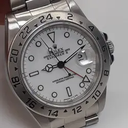 ROLEX EXPLORER II 40 MM WHITE POLAR STEEL AUTOMATIC WATCH 16570 U SERIES 1997
