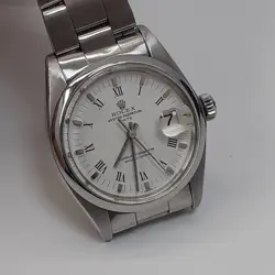 ROLEX MENS DATE 34MM PLASTIC CRYSTAL NON QUICK STAINLESS STEEL 34 MM WATCH 1500