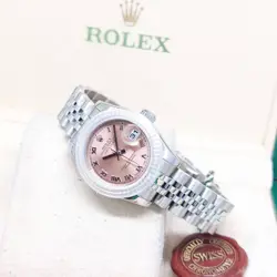 ROLEX 26MM OYSTER PERPETUAL SALMON PINK ROMAN DIAL LADY DATEJUST REF: 179174 (M)