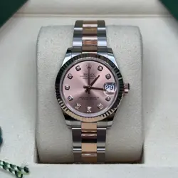 ROLEX DATEJUST 31 NEW 2025 SUNDUST PINK DIAMOND DIAL TWO TONE ROSE GOLD OYSTER