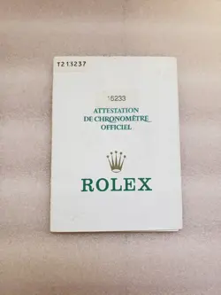 ROLEX DATEJUST 16233 GUARANTEE CERTIFICATE T NUMBER