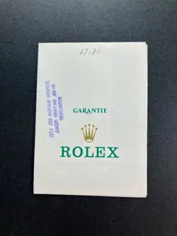 ROLEX 1986 67180 LADIES OYSTER PERPETUAL GUARANTEE GUARANTEE GARANTIE WARRANTY