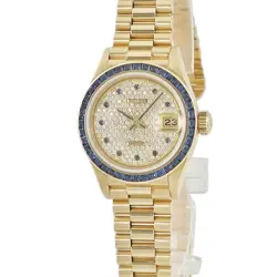 ROLEX DATEJUST 26 69118ZS 93 K18YG SOLID GENUINE DIAMOND & SAPPHIRE USED HOUB-0