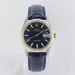 ROLEX OYSTER PERPETUAL DATE QUICKSET STAINLESS STEEL & 18K YELLOW GOLD - 15053