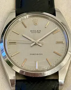 Vintage Rolex Oyster Precision 6426 34mm Silver Linen Dial 1971 Rare