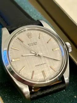 Vintage Rolex Oyster Precision 6426 34mm Silver Linen Dial 1971 Rare