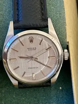 Vintage Rolex Oyster Precision 6426 34mm Silver Linen Dial 1971 Rare