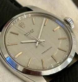 Vintage Rolex Oyster Precision 6426 34mm Silver Linen Dial 1971 Rare