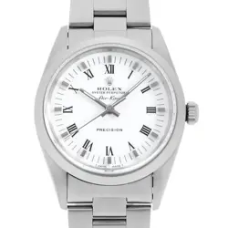 ROLEX AIR KING 14000 WHITE CENTER ROME T NUMBER SECOND HAND MENS