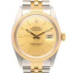ROLEX DATEJUST WATCHES 16013 STAINLESS STEEL K18 YELLOW GOLD NO. 97 USED