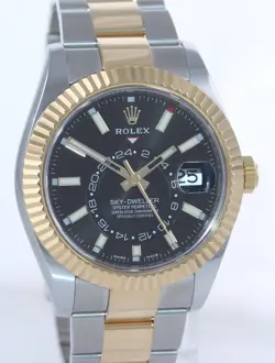 2022 MINT Rolex Sky-Dweller 326933 Black Two Tone Gold Steel 42mm Watch Box