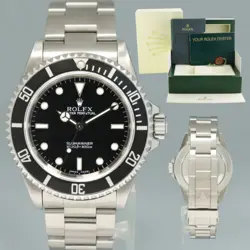 MINT 2007 ROLEX SUBMARINER NO-DATE 2 LINE DIAL 14060M STEEL BLACK 40MM WATCH BOX