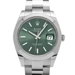 ROLEX DATEJUST 41 126300 MINT GREEN WATCH 672735