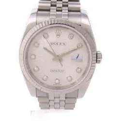 ROLEX DATEJUST 36 116234G AUTOMATIC WATCH DIAMOND 18K WHITE GOLD STAINLESS STEEL