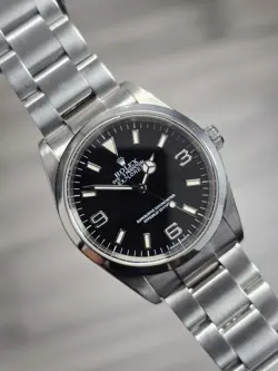 ROLEX EXPLORER 2002 114270 SILVER OYSTER BRACELET WITH SILVER BEZEL W/ BOX