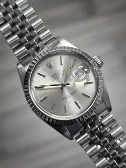ROLEX DATEJUST 16030 SILVER JUBILEE BRACELET WITH SILVER BEZEL W/ BOX