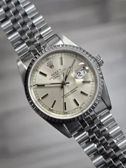 ROLEX DATEJUST 16220 SILVER OYSTER BRACELET WITH SILVER BEZEL WITH BOX