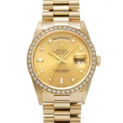 ROLEX DAY-DATE 18348A CHAMPAGNE/DIAMOND WATCH 669123