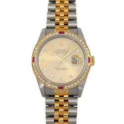 ROLEX 16233G DATEJUST 36 GOLD DIAMOND DIAL & BEZEL 36MM 1989
