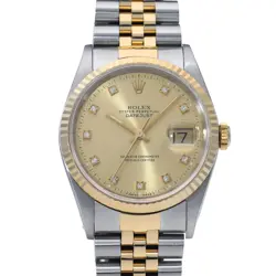 ROLEX DATEJUST 16233G CHAMPAGNE/DIAMOND WATCH 672797