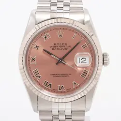 ROLEX DATEJUST 16234 SS×WG SS AT PINK-FACE 4 EXTRA LINKS BUCKLE SCRATCHES
