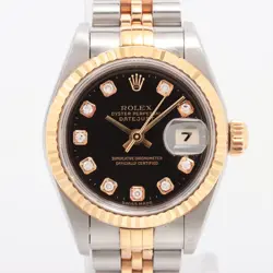 ROLEX DATEJUST 69173G SS×YG SS×YG AT BLACK DIAL 3 EXTRA LINKS