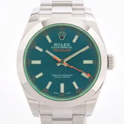 ROLEX MILGAUSS Z BLUE 116400GV SS SS AT BLUE-FACE 2 EXTRA LINKS