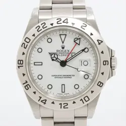 ROLEX EXPLORER II 16570 SS SS AT WHITE DIAL 1 EXTRA LINK