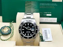 ROLEX SUBMARINER 126610LN BLACK CERAMIC STAINLESS STEEL BOX PAPER 41MM