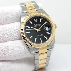 ROLEX 126333 DATEJUST 41 18K/SS WITH BLACK STICK DIAL ON OYSTER (NEW OLD STOCK)