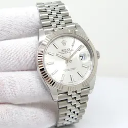 ROLEX 126334 DATEJUST 41 WITH SILVER STICK DIAL ON JUBILEE