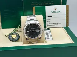 ROLEX DATEJUST II 41MM 116300 BLACK ROMAN STAINLESS STEEL BOX PAPER 2015